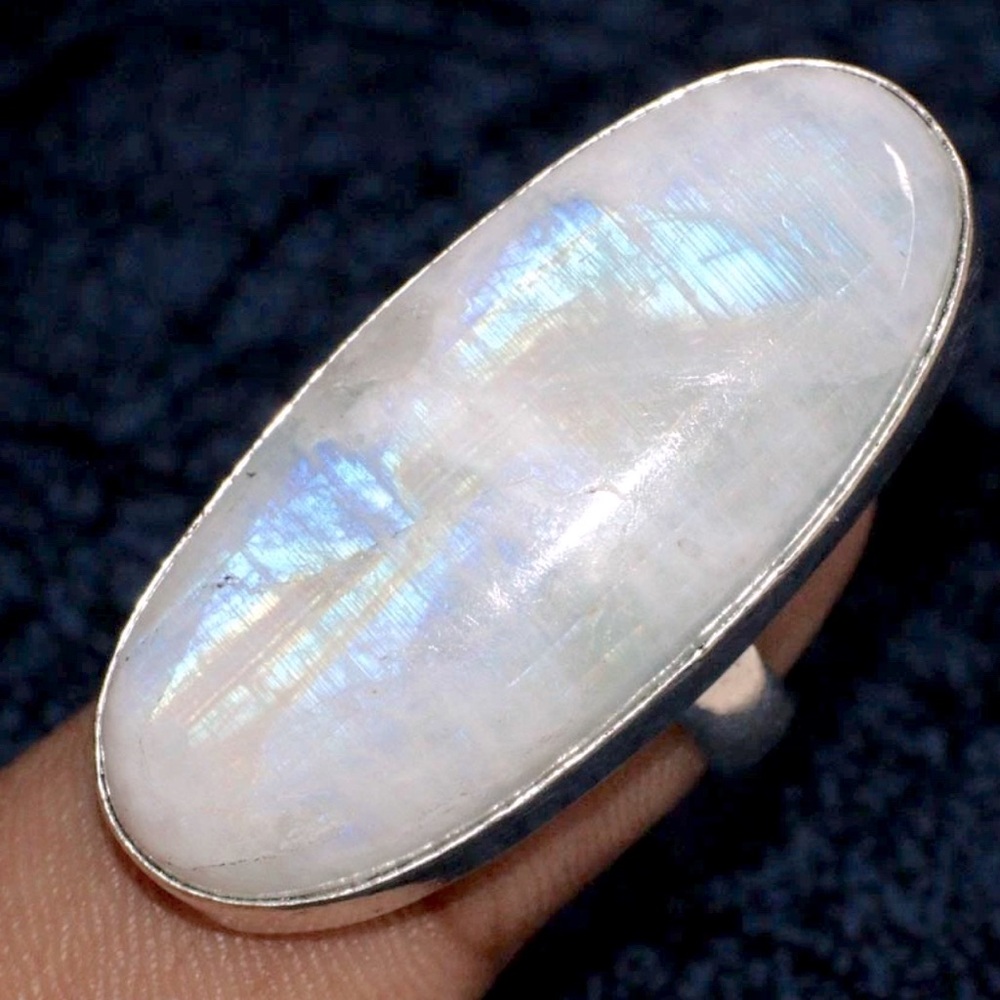 Massive Rainbow Moonstone Ring - image 1
